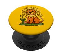Pissenlit Lion Amusant Fleur Jeu de Mots fantaisiste Animal Nature PopSockets PopGrip Adhésif