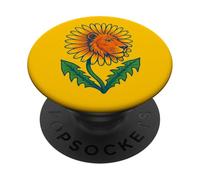 Pissenlit Lion Amusant Fleur Jeu de Mots fantaisiste Animal Nature PopSockets PopGrip Adhésif