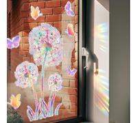 Pissenlit Suncatcher Sticker Fenetre Autocollants Anti Collision Oiseaux Stickers Anti-Collision Oiseaux Fenêtre Autocollant Fenetre Arc en Ciel Prévenir Que Oiseaux ne se Cognent dans Vos Fenêtres
