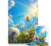 Pissenlits ensoleillés Puzzle 1000 pièces pour Adultes Cadeau Jeu de logique et d'adresse Anti-Stress Découpe précise Liste de souhaits du Père Noël 50x75cm