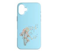 Pissenlits et tuiles de Mahjong Bam Crak Dots Font Une Fleur de vœu Coque pour iPhone 16 Plus