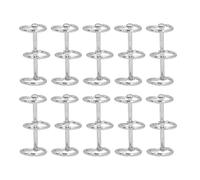 Pissente 10Pcs 3 Anneaux Métalliques à Feuilles Mobiles, Anneaux en Acier Inoxydable pour Carnet 3 Anneaux, Clips pour Classeur 3 Anneaux pour Album Photo, Journal de Voyage, Carnet avec (15 mm)
