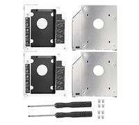 Pissente 2ème SSD HDDCaddy, Adaptateur CD ROM pour Disque Dur SA TA 2,5 Pouces avec Interrupteur de Protection à 3 Voies, pour Ordinateurs Portables avec DVD ROM 9,5 Mm