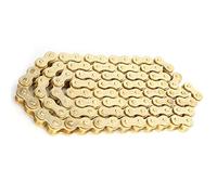 Pissente 96 Liens 420 Chaîne de Moto de la Chaîne de Moto Gold Metal Solid Metal High Tensile Force for Pit Bikes avec 420 Pignon