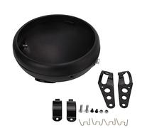 Pissente Boîtier et Coque de Phare LED pour Moto 7 Pouces Montage Latéral Support de Seau Universel pour la Mise à Niveau avec Tubes pour Toutes Motocyclettes