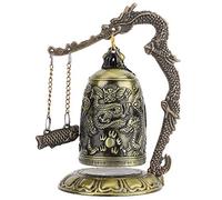 Pissente Bronze Dragon Lock Ancient Chinese Scarbed Bell Finishated Finition Petite Taille pour la Collection de D¨¦coration Int¨¦Rieure D'artisanat