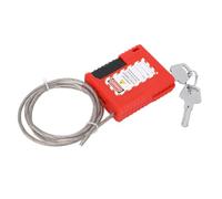 Pissente Cadenas de Consignation, Câble de Consignation avec étiquette, Cadenas de sécurité en Acier Inoxydable, Longueur Réglable de 1 M pour Usage Industriel et Chimique