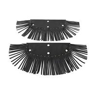 Pissente Couvre-pédale en Cuir Pu à Franges pour Plancher de Moto | Ensemble de Garniture de Pompon Universel, Montage sans Outil, Synthétique Noir, Accent de Pédale pour Cruiser Touring Bagger