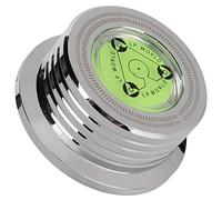 Pissente Disque de Stabilisation en Aluminium pour Vinyle, Diamètre 7,6 | Indicateur de niveau à bulle, surveillance de la vitesse 50 Hz, pince à disque anti-vibration, accessoire de platine,