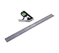 Pissente Ensemble carré combiné D'ingénieurs Réglable de 12 Pouces, Règle en Acier Inoxydable avec échelles Double Face pour la Disposition du Marquage de Mesure à Angle Droit