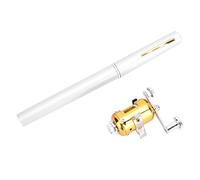 Pissente Ensemble de cannes à pêche et moulinets télescopiques en alliage d'aluminium - Mini canne à pêche télescopique - Accessoires de moulinet - Argenté