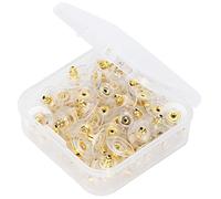 Pissente Fermoirs de Boucles d'oreilles pour Clous, 100 Pièces, Conception en Laiton et en Plastique, Ajustement sécurisé et Confort pour la Fabrication de Bijoux DIY