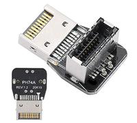 Pissente Front Type-E Adaptateur en-tête, USB3.1 10G Coude de Direction à 90 Degrés Convertisseur PH74A pour Accessoires de Carte Mère PC avec Transmission de Signal Perte USB3.2 20G