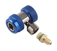 Pissente Jeu D'adaptateurs de Raccord Rapide R134A Adaptateur de Raccord Rapide avec Extracteur de Valve pour Connecteurs AC Haut/Bas côté 1/4 Pouce Bride Mâle Ports de Service R134 (Basse Pression