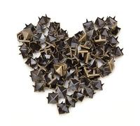 Pissente Lot de 100 Rivets Carrés en Laiton et Cuivre de 9 Mm, Attaches Parisiennes pour Bricolage, Maroquinerie, Vêtements, Sacs, Chaussures, Décoration, Couleurs Or, Argent, Bronze (Laiton Antique)