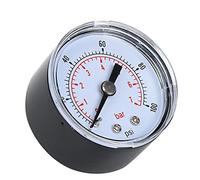 Pissente Manomètre Mécanique pour Air, Huile, Eau, Raccord Arrière BSPT 1/8 Po, Double échelle, Type Pointeur pour une Mesure Précise de la Pression (0-100Psi, 0-7Bar)