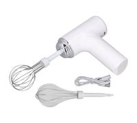 Pissente Mélangeur électrique sans Fil Batteur à œufs Portable 3 Vitesses avec 2 Fouets pour Crème Vinaigrette Pâte (WHITE)