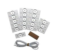 Pissente Perles de Lampe SMD 3 V, Perles de Lampe LED FR4 avec Filtre de Lentille Optique, Pièces de Réparation de Rétroéclairage TV Blanc, 20 Pièces de Fil de 2 M en Option, pour Remplacement de