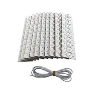 Pissente Perles de Lampe SMD 3 V, Perles de Lampe LED FR4 avec Filtre de Lentille Optique, Pièces de Réparation de Rétroéclairage TV Blanc, 20 Pièces de Fil de 2 M en Option, pour Remplacement de