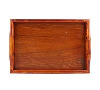 Pissente Plateau de Service en Bois, élégant Plateau de Petit-déjeuner en Bois avec des Poignées Rustiques, Idéal pour les Collations de café au thé des Boissons d'eau pour la Maison ou le Bureau
