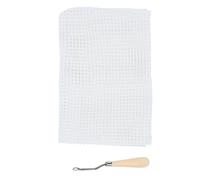 Pissente Tif à Tricot de Tapis, Bricolage de Bricolage à Outils de Tissage de Tapis à Crochet avec Matériau en (Tissu de grille 50 cm + Crochet à poignée en)