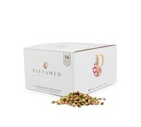 PISTAMED - Pistaches pelés - Sans sel - Torréfaction artisanale - Riche en fibres - Régimes végétarien et végétalien - Contenu : 35 g (Pack de 16 sachets)