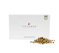 PISTAMED - Pistaches pelés - Sans sel - Torréfaction artisanale - Riche en fibres - Régimes végétarien et végétalien - Contenu : 2,24 kg (Pack de 64 sachets)