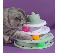 Piste à Billes pour Chat, Plateau Tournant à 3 Niveaux pour Chaton, Tour à Billes pour Chat, Jouet Interactif pour Chaton, Exercice Mental, Physique, Puzzle, Jouets pour Chaton, Chasse, Chasse, Exerci