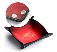 Piste à dés Pliable Souple Rouge Rubis pour Jeu de société, jdr, yams, 421 Jouez où Vous Voulez grâce à Son revêtement néoprène et Ses Bords clipsés en Quelques Secondes