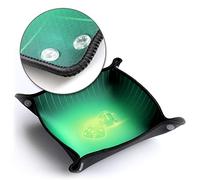 Piste à dés Pliable Souple Vert Emeraude pour Jeu de société, jdr, yams, 421 Jouez où Vous Voulez grâce à Son revêtement néoprène et Ses Bords clipsés en Quelques Secondes