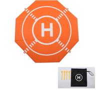 Piste d'atterrissage pliable portable de 20 pouces et 25 pouces, coussinets hélicoïdaux étanches double face pour drones RC, hélicoptères, drones PVB, accessoires de piste de drone (20 pouces orange)