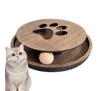 Piste de balle de chat, Rouleau de jouet pour chat | Jouet interactif pour chats ronds | Jouet de piste rotatoire en bois, jouet interactif robuste pour chat rond pour intra