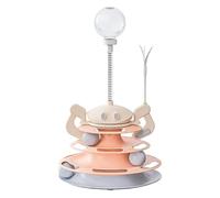Piste de balle de jouet pour chat,Jouet de piste de balle pour chat - Jouets d'exercice amusants pour chaton avec plumes,Jouet interactif interactif de piste de chat, jouets drôles de chat à plusieurs