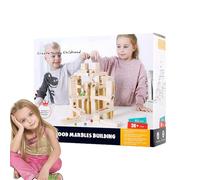 Piste De Billes En Bois - Jeu De Puzzle Pour L'Apprentissage Des Sciences, Technologie, Ingénierie Et Mathématiques,Labyrinthe de Course en Bois avec 60 Pièces,pour et Adolescents Apprentissage STEM C