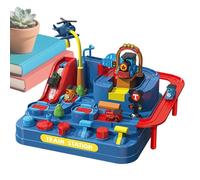 Piste de Course Automobile pour - de véhicule à enfourcher Dinosaure, Jouet de Voie ferrée sur Le thème de L'Aventure de Noël, interactif de Voiture et de Dinosaure pour Un créatif