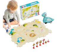 Piste De Course De Voitures Puzzle - Jouets d'Éveil pour Maternelle | Circuit De Course avec Voiture Dinosaure pour | pour Filles Garçons à la Maison École Maternelle Crèche Salle de Jeu et