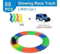 Piste De Course Électrique Magique Pour Enfants, 88 À 648 Pièces, Assemblage Autonome, Jouets Flexibles, Flash Dans La Nuit, Brillant