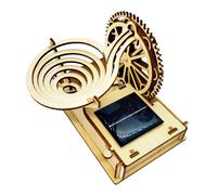 Piste De Course En Marbre En Bois 3d À Énergie Solaire Kit D'assemblage De Modèle De Puzzle À Bricoler Soi-Même D'ingénierie De Construction D'engrenages Mécaniques