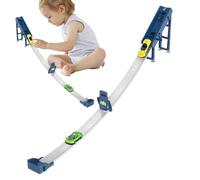 Piste De Course Pour Tout-petits - Ensemble De Rampe De Voiture Compacte, Mini Lanceur De Véhicule, Couches Coulissantes Lumineuses, Structure De Jeu De Course Rapide, Pièce D'activité De Mouvement Am