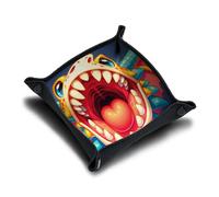 Piste de dés 21x21 cm - Plateau Pliable - Immersion Haute Qualité pour Jeu de Société - l'accessoire Parfait pour Vos Jeux - idéal pour Le Transport - incassable - imprimé en France (Dragon Maw)