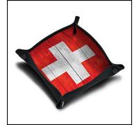 Piste De Dés Drapeau Suisse 21x21 Cm - Plateau À Dés Pliable - Immersion Haute Qualité Pour Jeu De Societe