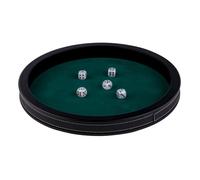 Piste de dés - ENGELHART - 34 cm - Similicuir noir - Feutre vert - Rebords hauts