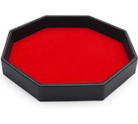 Piste De Dés Octogone En Simili Cuir Noir Et Velours Rouge-Plateau Jeu De Dés Pour Les Jeux De Table Comme Les Rpg Et Les Dnd/D&d-Plateau Fourre-Tout Pour Bijoux