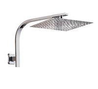 Piste de douche de pluie carrée, psean à haute pression à haute pression en acier inoxydable ultra mince avec bras de douche, tête de douche à cascade moderne chrome, 8 pouces