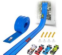 Piste de Rampe de Course Flexible de 13/16 Pieds, avec ventouses et 4 Petites Courses, pour garçons Filles de 3 Ans et Plus