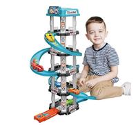 Piste de rampe pour voitures de jeu, parking de jouets pour voitures - Ensemble de véhicules d'assemblage de piste de rampe de voitures de course de trafic - Jouets éducatifs préscolaires P