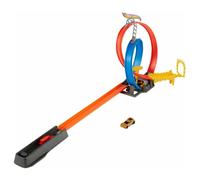 Piste Énergie Hot Wheels avec Double looping et Véhicule Réduit à l'Échelle 1/64 MattelMulticolore