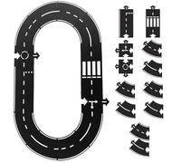 Pistes de Voiture Flexibles pour Enfants, Ensemble de Pistes Puzzle modulaires imperméables, Jouet Circuit d'autoroute Pliable pour Jeu intérieur et extérieur, Ensemble voitur