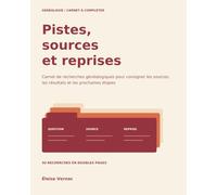 Pistes, sources et reprises: Carnet de recherches généalogiques pour consigner les sources, les résultats et les prochaines étapes