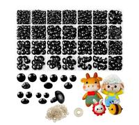 PISTISJACK Lot de 1000 yeux de sécurité pour animaux au crochet - En plastique - Avec rondelles - Pour poupée, peluche et ours en peluche (6-14 mm)